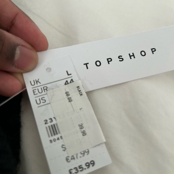 New Topshop knitted funnel neck long line sweater Black Large L - Picture 4 of 5